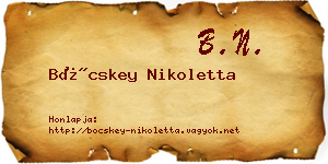Böcskey Nikoletta névjegykártya