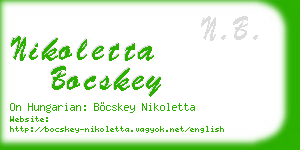 nikoletta bocskey business card