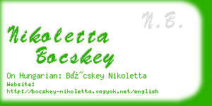 nikoletta bocskey business card